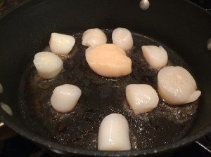 Scallops cooking